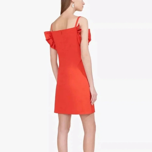 Staud Harbor Mini Dress Tomato Red Size M NWT - Picture 3 of 9